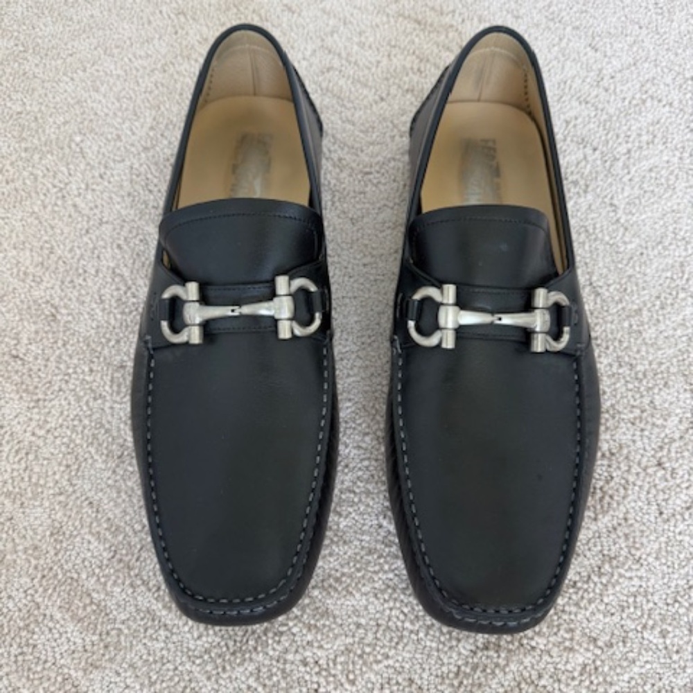 Men's Black Ferragamo Loafers